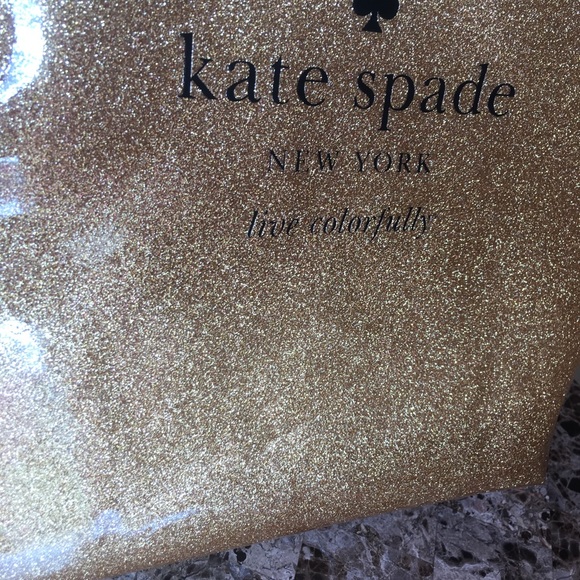 New Kate Spade Glitter Gold Sparkle Gia Tote Bag. - Picture 8 of 8